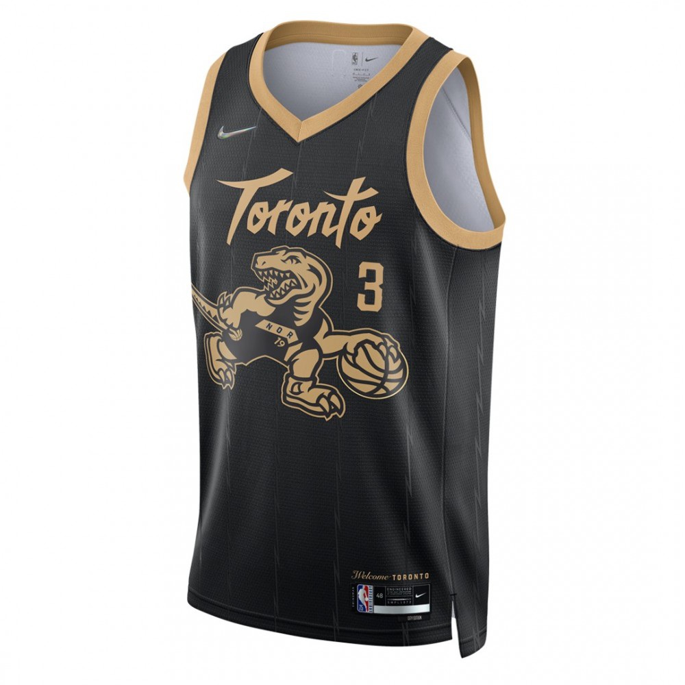 Men's Toronto Raptors OG Anunoby #3 Black 2021 Swingman Jersey - City Edition-Pro Kit Vault | Brand New 26/27 Sports Jerseys